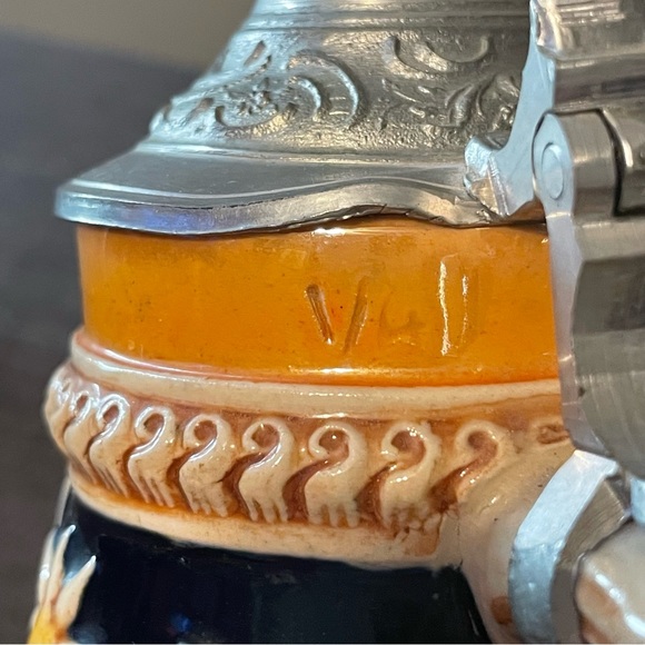 Vintage Gerz DBGM Lidded West German Beer Stein Frohbeim Bierseidel 6" - Picture 5 of 9